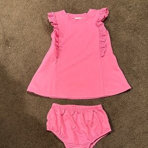 NWT Splendid Pink Ruffle Dress and Bloomers Set 18-24 Months
